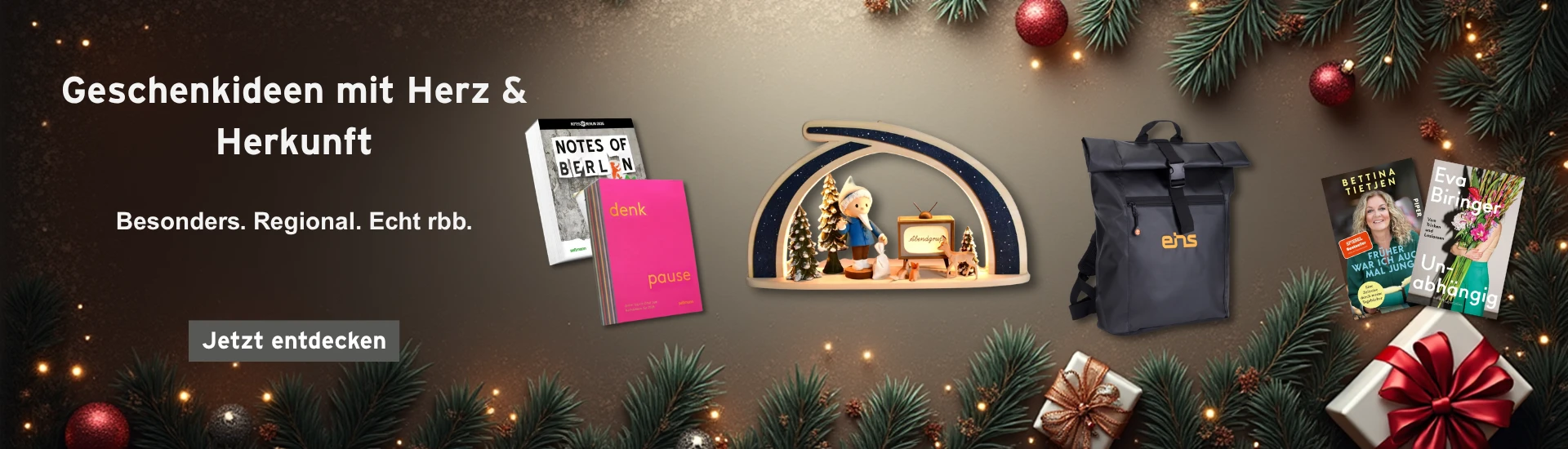 Weihnachten Geschenkideen Banner Desktop