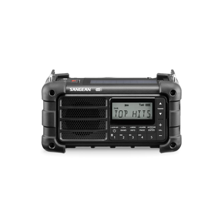 Notfallradio DAB+ Sangean MMR-99 mit Kurbel, Solar & Bluetooth - Farbe: Schwarz