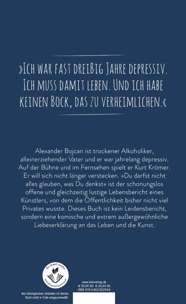 Kurt KrÃ¶mer Du darfst nicht alles glauben, was du denkst (Buch)