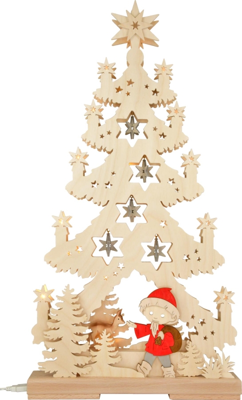 sandmaennchen tanne holz mit beleuchtung deko