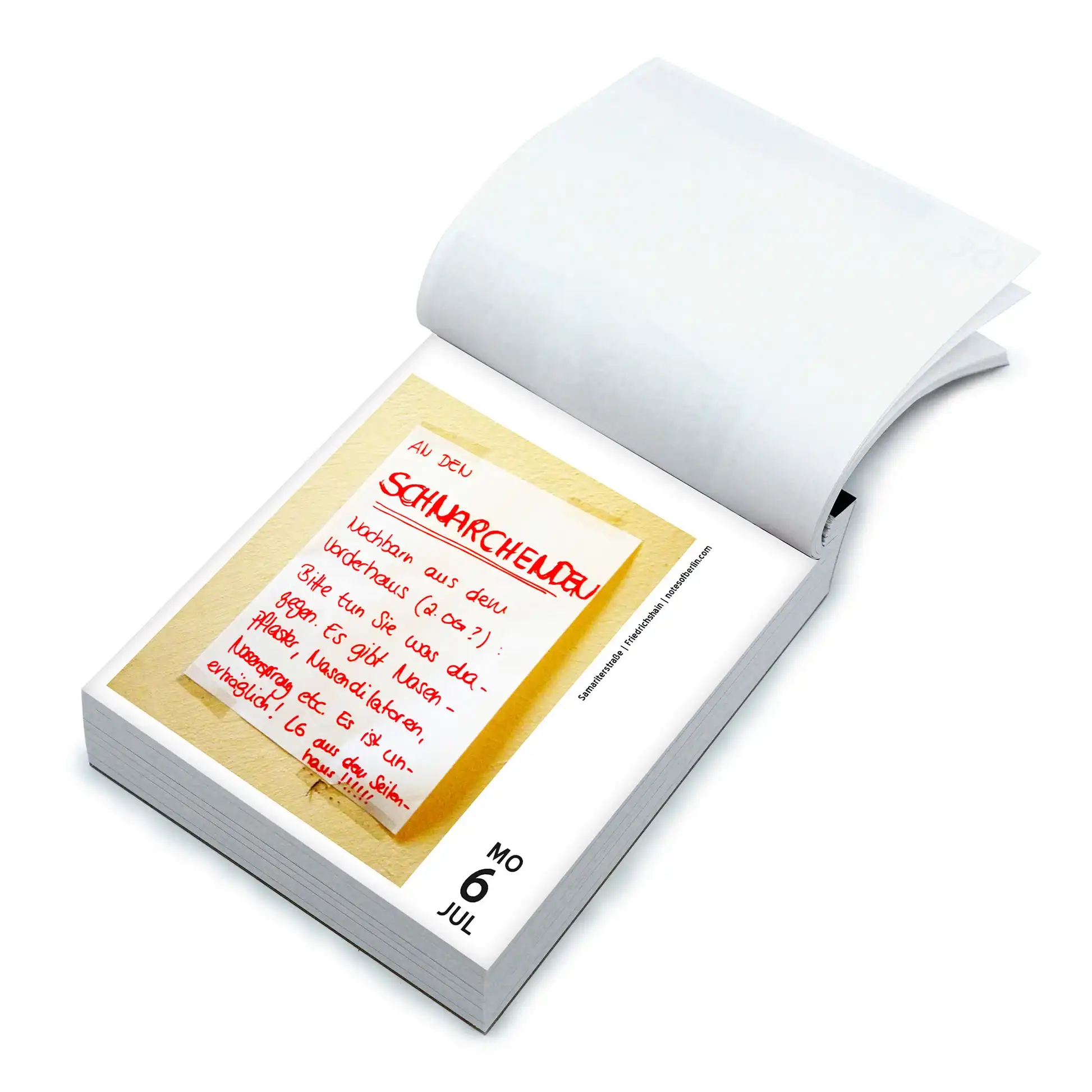 notes of berlin kalender zwei null zwei sechs beispielseite juli liegend