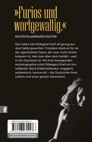 Der geschenkte Gaul - Hildegard Knef (Buch) - Rückseite