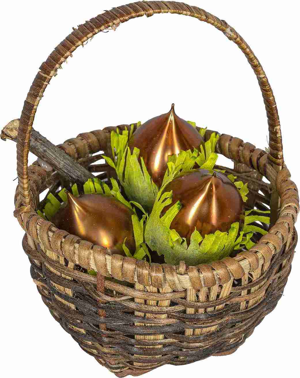 Drei Haselnüsse für Aschenbrödel - Glasnüsse im Körbchen