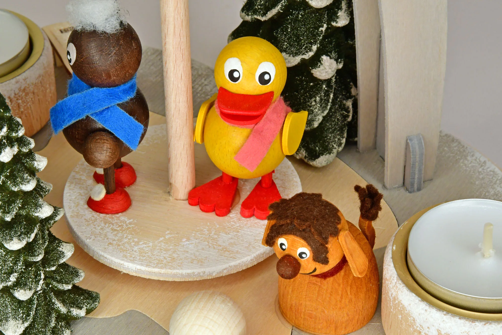 pittiplatsch schnatterinchen moppi tischpyramide handarbeit made in germany detailansicht