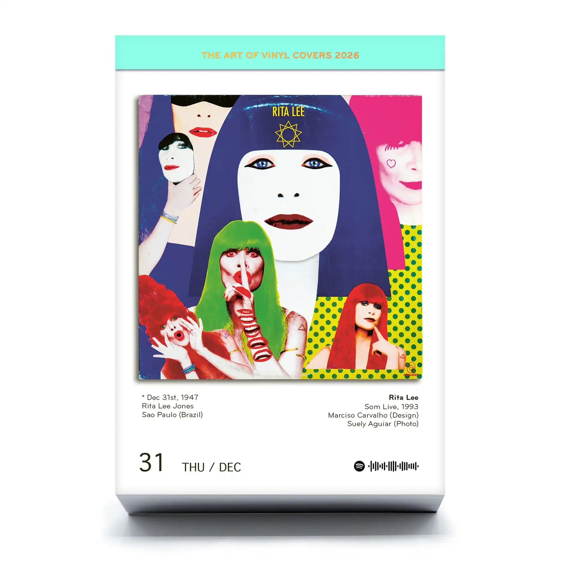 The Art of Vinyl Covers Kalender zwei null zwei sechs Beispielseite Dezember