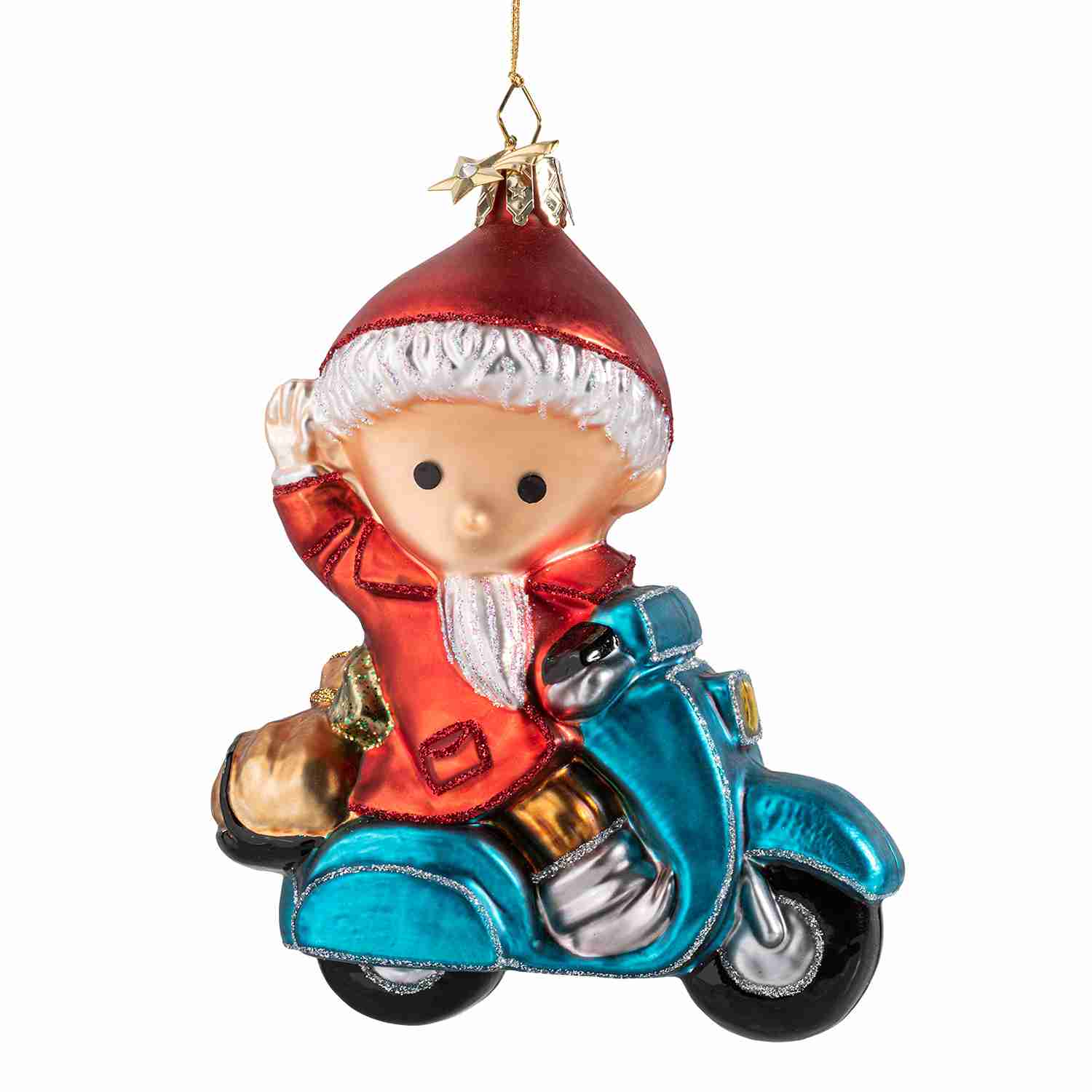 Baumschmuck, Glasbaumschmuck von Käthe Wohlfahrt, Unser Sandmännchen auf dem Roller