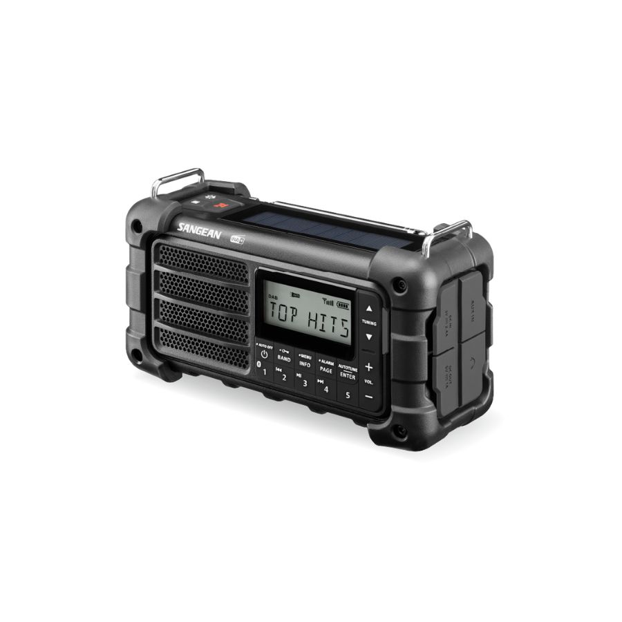 Notfallradio DAB+ Sangean MMR-99 mit Kurbel, Solar & Bluetooth - Farbe: Schwarz