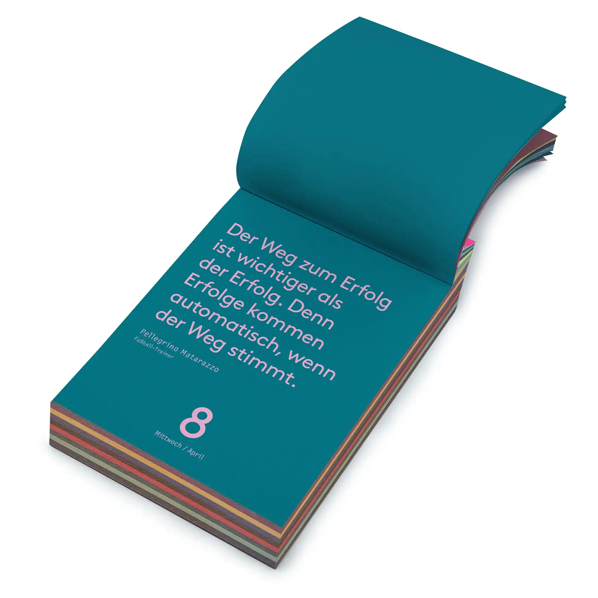 denkpause kalender 2026 beispielseite april liegende ansicht