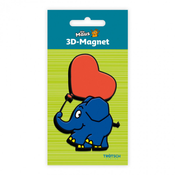 Elefant - 3D Magnet - Herzluftballon
