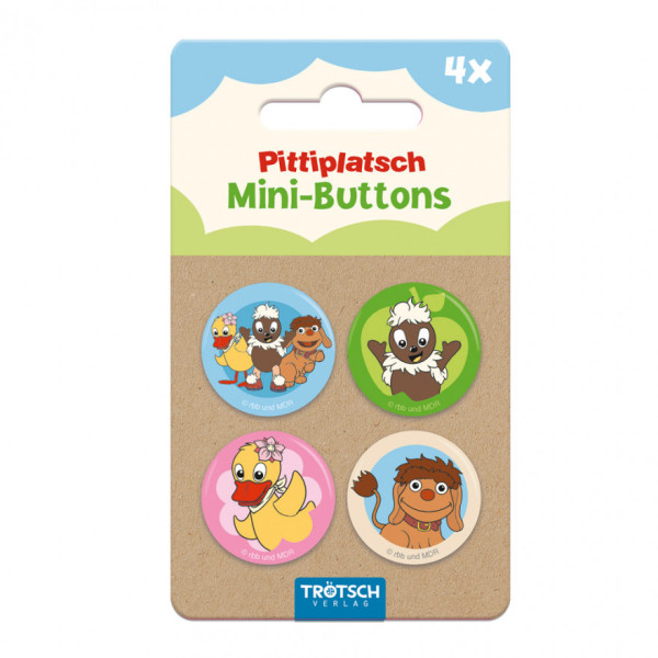 Unser Sandmännchen - 4er Set Mini-Buttons Pittiplatsch