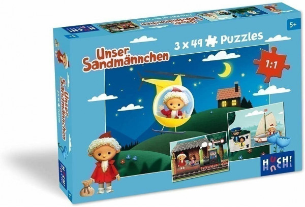 Unser Sandmännchen Puzzle mit 3 x 49 Puzzleteilen